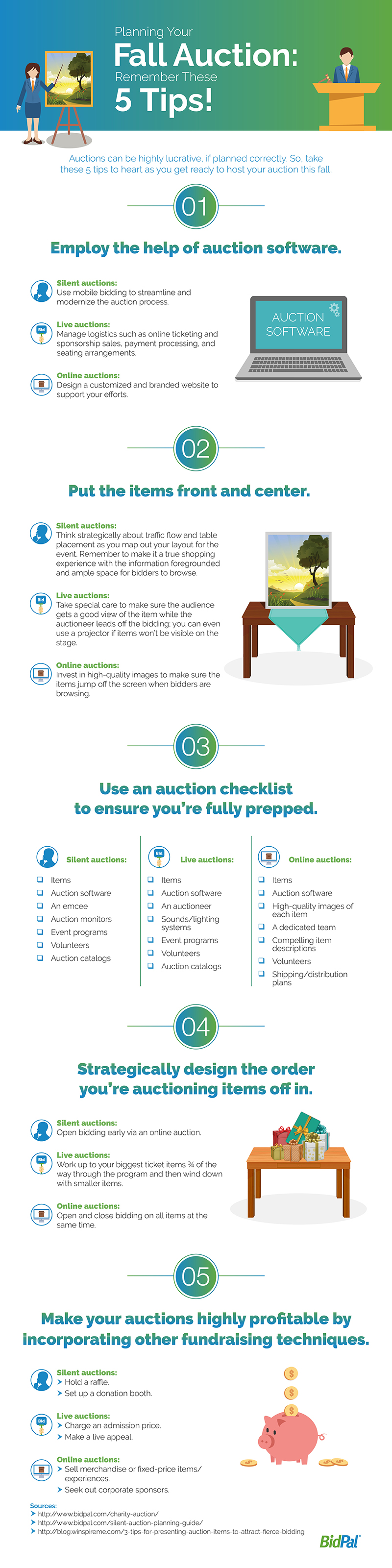 Fall Auction Tips - BidPal Infographic