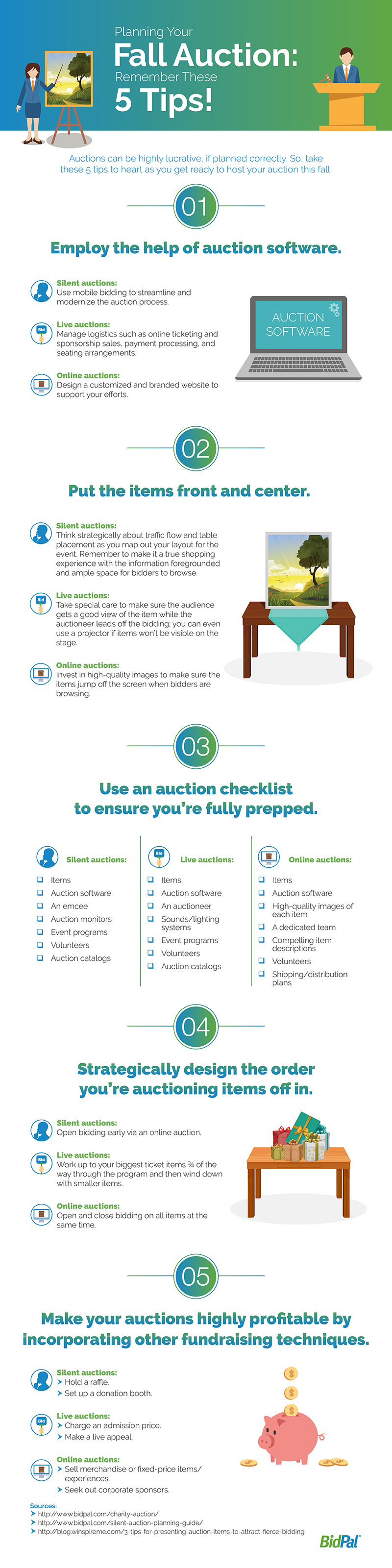 Fall Auction Tips - BidPal Infographic