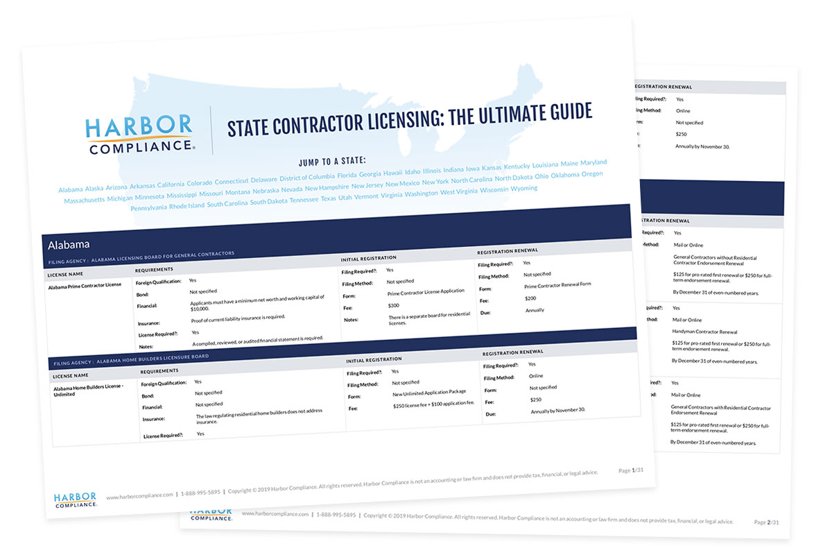 Harbor Compliance Releases State Contractor Licensing Guide Blog